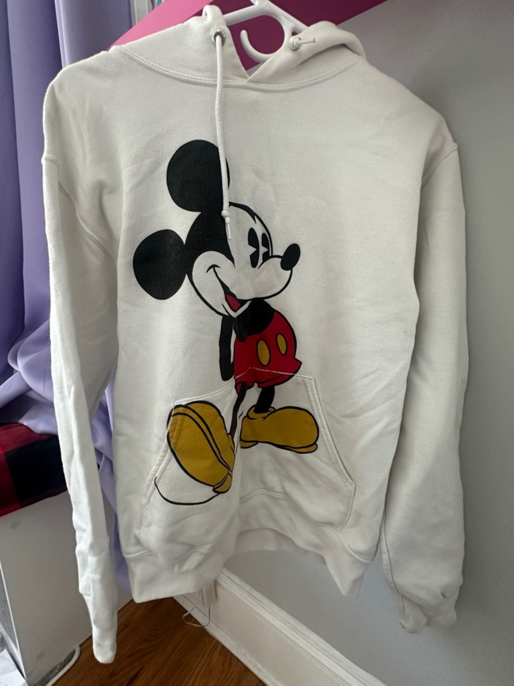 White Disney Mickey Mouse Graphic Hoodie Sweatshirt